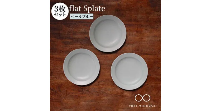 【ふるさと納税】【美濃焼】flat 5plate 5 プレート 3枚セット(ペールブルー3枚)【KANEAKI SAKAI POTTERY】【TOKI MINOYAKI返礼品】≪土岐市≫ 食器 皿 シンプル [MBC017]