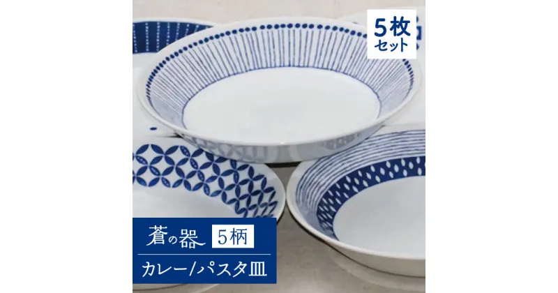 【ふるさと納税】【美濃焼】ブルー&ホワイト 蒼の器5柄 カレー ／ パスタ皿 5個セット【うつわやさん－カネ忠】≪土岐市≫ 食器 深皿 冷麺 [MBO003]