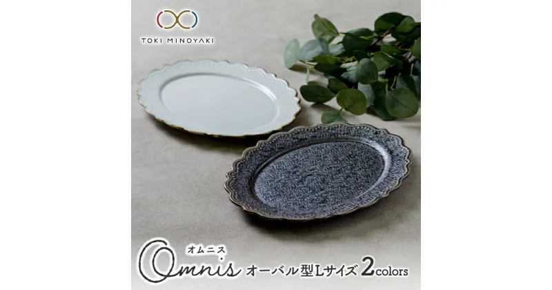 【ふるさと納税】【美濃焼】Omnis オーバルL 2色セット (2点セット)【みのる陶器】【TOKI MINOYAKI返礼品】食器 楕円皿 プレート [MBF011]