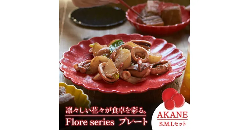 【ふるさと納税】【美濃焼】Flore プレート S.M.Lセット AKANE【丸利玉樹利喜蔵商店】≪土岐市≫ 食器 パスタ皿 ケーキ皿 [MCC004]