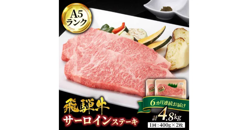 【ふるさと納税】【6回定期便】A5ランク 岐阜県産 飛騨牛 サーロイン 400g×2枚 計800g 総計 4.8kg 以上 ステーキ用【有限会社マルゴー】[MBE022]