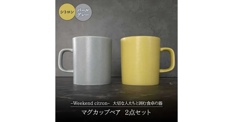 【ふるさと納税】【美濃焼】Weekend citron-ウィークエンドシトロン- マグカップ ペア 2点セット (シトロン×パールグレー)【Felice-フェリーチェ-藤田陶器】食器 コーヒーカップ ティーカップ [MBX022]