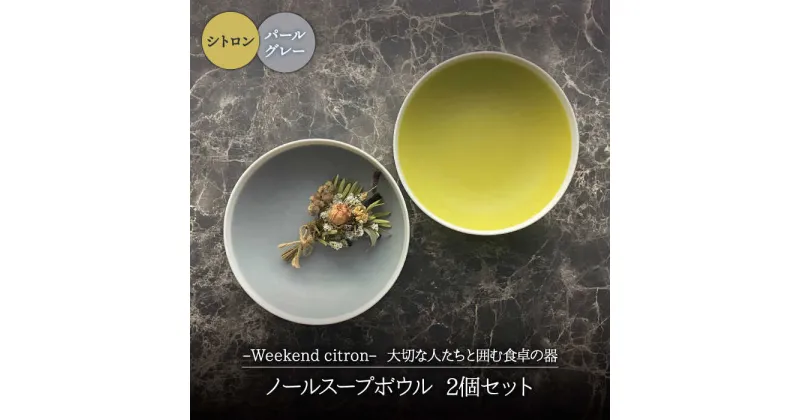 【ふるさと納税】【美濃焼】Weekend citron-ウィークエンドシトロン- ノール スープボウル 2個セット (シトロン×パールグレー)【Felice-フェリーチェ-藤田陶器】食器 鉢 [MBX026]