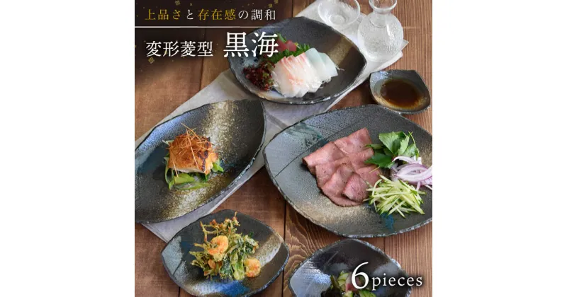 【ふるさと納税】【美濃焼】和食器 黒海 6点セット【EAST table】≪土岐市≫食器 うつわ プレート 一式 [MBS054]