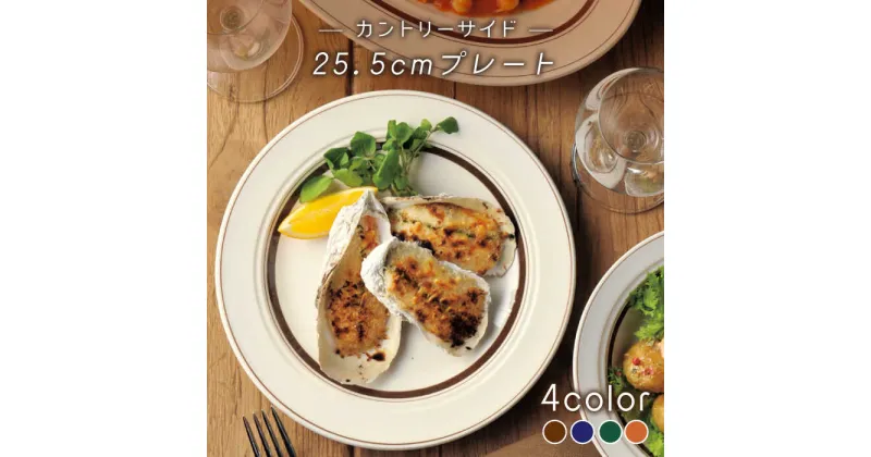 【ふるさと納税】【美濃焼】カントリーサイド 25.5cmプレート 4色セット（光洋陶器）【cierto】 食器 プレート 皿 [MCD082]