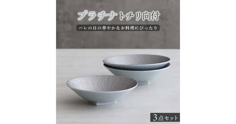 【ふるさと納税】【美濃焼】プラチナトチリ向付 3個セット【器の杜】食器 鉢 ボウル [MDT012]