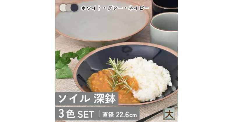 【ふるさと納税】【美濃焼】ソイル 深鉢（大）3色セット【金正陶器】食器 鉢 盛り鉢≪土岐市≫ [MAK030]