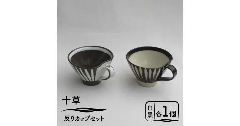 【ふるさと納税】【美濃焼】「十草」反りカップセット（白＆黒）【鈴木陶苑】食器 マグカップ ペア [MAU013]