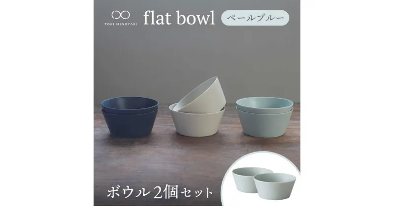 【ふるさと納税】【美濃焼】flat bowl ボウル 2個セット（ペールブルー）【KANEAKI SAKAI POTTERY】【TOKI MINOYAKI返礼品】≪土岐市≫ 食器 鉢 サラダボウル [MBC034]