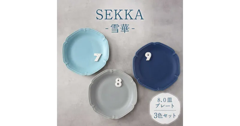 【ふるさと納税】【美濃焼】SEKKA-雪華- 8.0皿 大皿 プレート 3色 セット【789プロジェクト】【一久】食器 お皿 [MAW007]