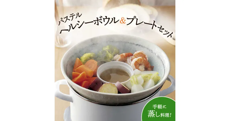 【ふるさと納税】【美濃焼】パステル ヘルシーボウル＆プレート セット【日本セラティ】食器 調理器具 蒸し器 [MFK001]