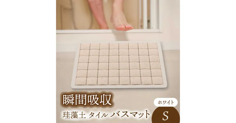 【ふるさと納税】【美濃焼】珪藻土 タイル バスマット ホワイト Sサイズ【立風製陶株式会社】インテリア 雑貨 マット [MFE006]