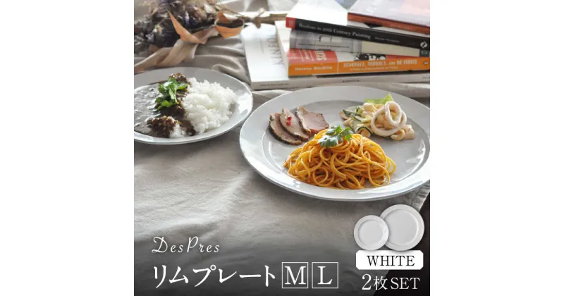 【ふるさと納税】【美濃焼】DesPres-デプレ- リムプレートL/M WHITE 2枚セット【丸新製陶】 [MAM030]