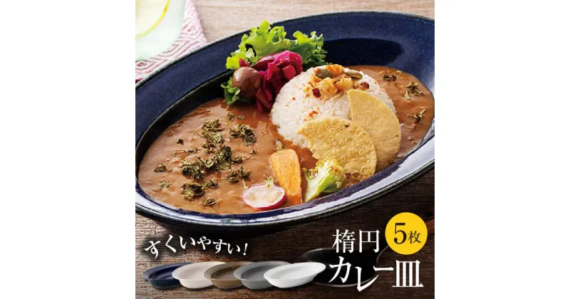 【ふるさと納税】【美濃焼】楕円 カレー皿 5枚 セット【大東亜窯業】 食器 皿 オーバル [MAG038]