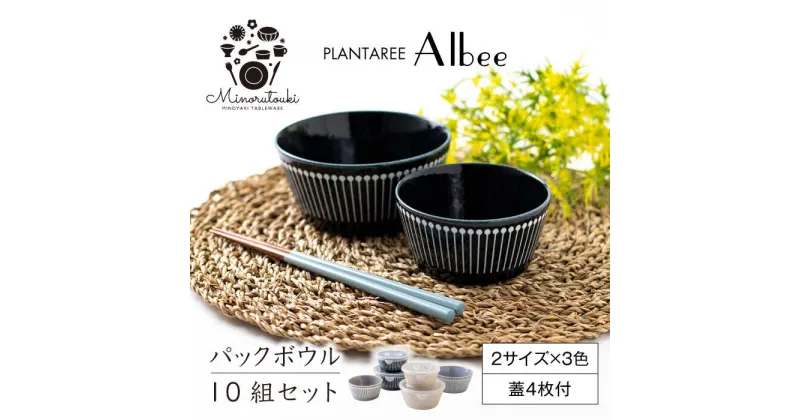 【ふるさと納税】【美濃焼】PLANTAREE-Albee- パックボウル 10組セット（2サイズ×3色 蓋4枚付 ）【みのる陶器】小鉢 鉢 ボウル[MBF031]