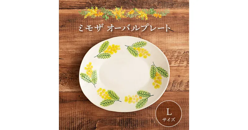 【ふるさと納税】【美濃焼】ミモザ オーバルプレート L【隆成】食器 おしゃれ プレゼント [MFD014]