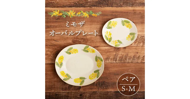 【ふるさと納税】【美濃焼】ミモザ オーバルプレート S・M ペアセット【隆成】食器 おしゃれ プレゼント [MFD012]