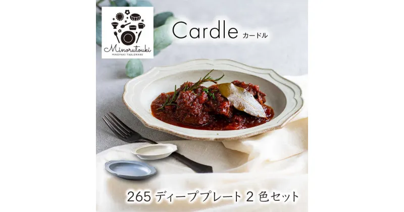 【ふるさと納税】【美濃焼】Cardle(カードル) 265ディーププレート 2組セット（1形状×2色）【みのる陶器】 深皿 [MBF093]