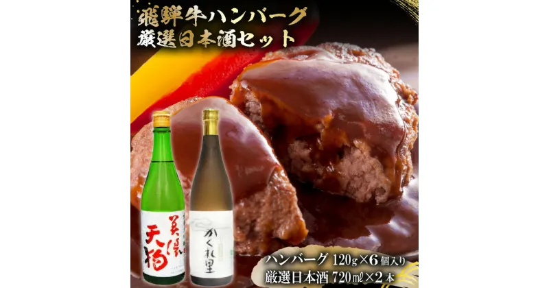 【ふるさと納税】5-7　飛騨牛 ハンバーグ120g×6個入り　+　厳選日本酒720ml×2本