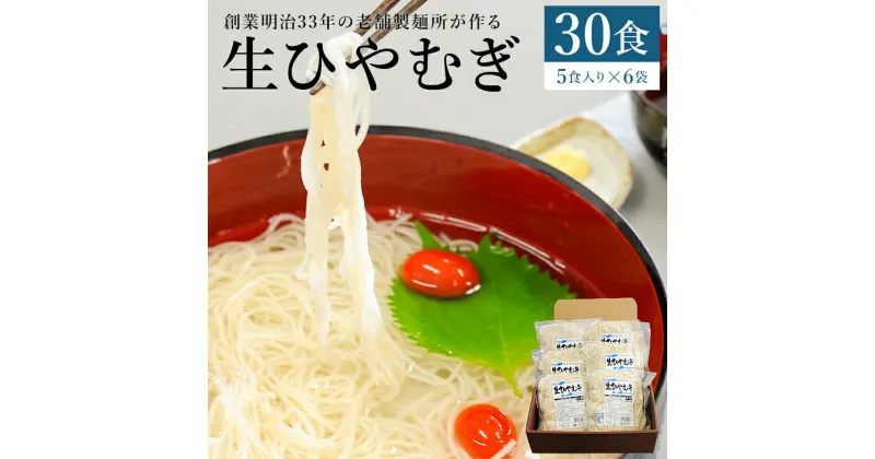 【ふるさと納税】ひやむぎ 老舗製麺所が作る生ひやむぎ 30食 5食入り×6袋 添加物ひかえめ 送料無料