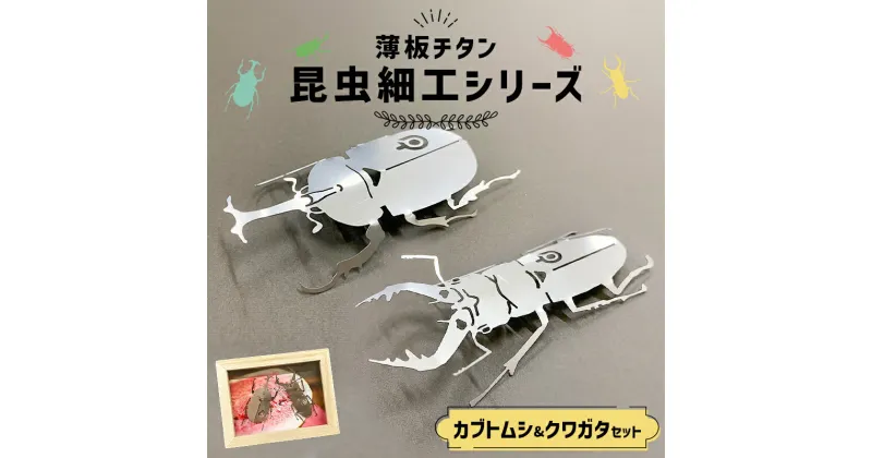 【ふるさと納税】薄板チタン 昆虫細工シリーズ （クワガタ＆カブトムシ セット） 岐阜県 可児市 雑貨 インテリア クワガタ おしゃれ 綺麗 精密加工 芸術 アート 高級素材 チタン 昆虫細工 木箱 送料無料