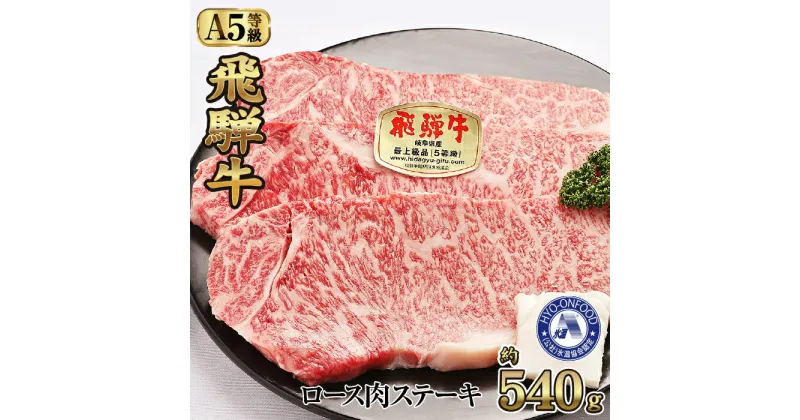 【ふるさと納税】ロース肉ステーキ 3枚（約540g）　氷温(R)熟成　飛騨牛A5等級 リキッドフリーズ [No.526] ／ 牛肉 ブランド牛 送料無料 岐阜県 特産