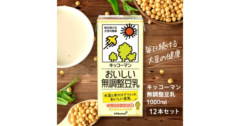 【ふるさと納税】キッコーマン 無調整豆乳 1000ml 12本セット 1000ml 2ケースセット　加工食品・飲料・大豆・豆類　お届け：2週間～1か月程度でお届け予定です。