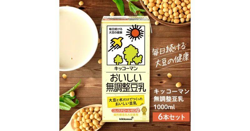 【ふるさと納税】キッコーマン 無調整豆乳 1000ml 6本セット 1000ml 1ケース　 飲料 ドリンク 豆乳飲料 飲み物 ノンコレステロール