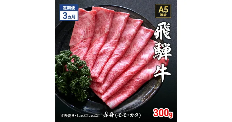 【ふるさと納税】【定期便3ヶ月】牛肉 飛騨牛 すき焼き しゃぶしゃぶ セット 赤身 モモ 又は カタ 300g 黒毛和牛 A5 美味しい お肉 牛 肉 和牛 すき焼き肉 すきやき すき焼肉 しゃぶしゃぶ肉 【岐阜県瑞穂市】　定期便