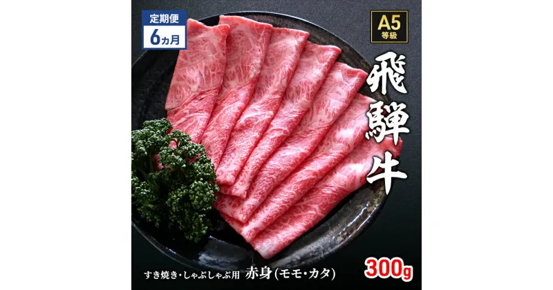 【ふるさと納税】【定期便6ヶ月】牛肉 飛騨牛 すき焼き しゃぶしゃぶ セット 赤身 モモ 又は カタ 300g 黒毛和牛 A5 美味しい お肉 牛 肉 和牛 すき焼き肉 すきやき すき焼肉 しゃぶしゃぶ肉 【岐阜県瑞穂市】　定期便