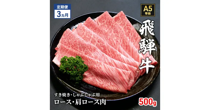 【ふるさと納税】【定期便3ヶ月】牛肉 飛騨牛 すき焼き セット ロース 又は 肩ロース 500g 黒毛和牛 A5 美味しい お肉 牛 肉 和牛 すき焼き肉 すきやき すき焼肉 しゃぶしゃぶ しゃぶしゃぶ肉 【岐阜県瑞穂市】　定期便