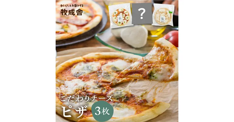 【ふるさと納税】【訳あり】ピザ ＜牧成舎＞ 飛騨のチーズたっぷりピザセット（3枚）自家製チーズ 冷凍 惣菜 常備 パーティー [B0002]