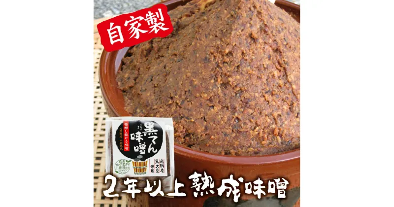 【ふるさと納税】黒豆味噌 黒豆みそ 木樽仕込み 3年以上熟成 300g×3　ひだかみ 黒てん味噌 無農薬栽培黒大豆 米糀 バーニャカウダーレシピ付き[A0106re]