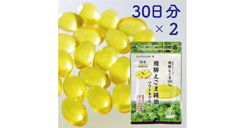 【ふるさと納税】えごまカプセル 30日分×2袋 6回定期便 飛騨地域産 純国産 えごま使用 ソフトカプセル 定期便 お楽しみ[J0011pi]