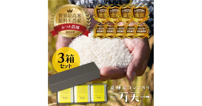 【ふるさと納税】令和6年産 みつわ農園 飛騨こしひかり 万天 贈答用 2合×3×3箱セット計18合 ブランド米 コシヒカリ 特A [Q321_24]