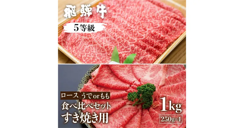 【ふるさと納税】飛騨牛ロース・うでもも食べ比べセット 計1kg (250g×4)すき焼き用 国産牛 国産 牛肉 肉 厳選 熟成 贈答用 肉の沖村 [Q1089]