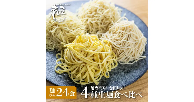 【ふるさと納税】【訳あり】業務用 生麺4種食べ比べセット 計24食 生めん ラーメン 細打ちちぢれ麺 中太ストレート麺 中太ちぢれ麺 平打ち麺 麺のみ 常温 家庭用 老田屋 《hida0307》