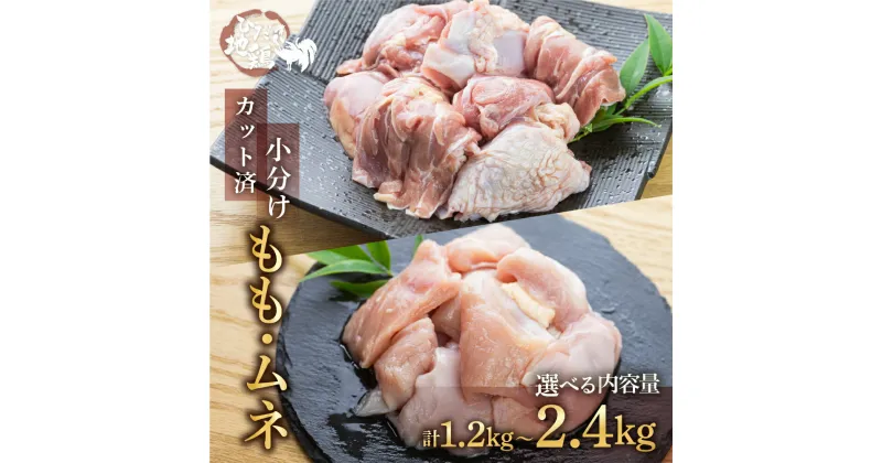 【ふるさと納税】カット済み モモ肉 ムネ肉 地鶏 鶏肉 飛騨地鶏 計1.2kg 計2.4kg 真空パック 小分け もも肉 モモ むね肉 ムネ 唐揚げ チキンソテー 煮物 チキン南蛮 水炊き 国産 個包装 冷凍 とり肉 飛騨市 [Q2087] 《hida0307》