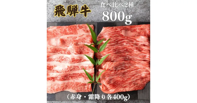 【ふるさと納税】飛騨牛 2種食べ比べセット (赤身 霜降り) 各400g 計800g 選べる しゃぶしゃぶ すきやき お楽しみ 食べ比べ セット 牛肉 肉 和牛 すき焼き 鍋 ギフト 贈り物 飛騨岐阜人 45000円