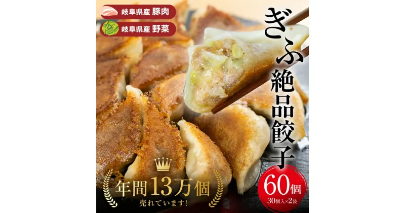 【ふるさと納税】【国産】生餃子 60個 (30個×2袋) 大容量 冷凍 国産野菜 国産素材 を使った ぎょうざ ギョウザ 豚 肉 玉ねぎ 岐阜県産 ビールにあうおつまみ お取り寄せ グルメ 惣菜 人気 おすすめ 岐阜夢餃子製作所 [0318] 10000円 一万円