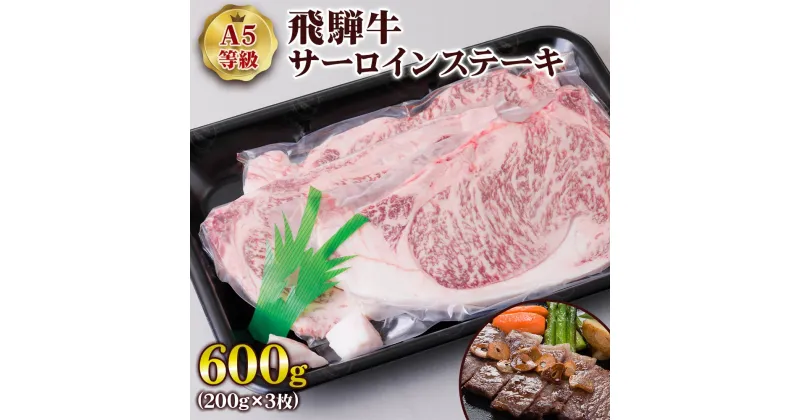 【ふるさと納税】 [A5等級] 飛騨牛サーロインステーキ600g(200g×3枚) ステーキ肉 国産 和牛 黒毛和牛 牛肉 サーロイン 霜降りトキノ屋食品 本巣市 [0841] 33000円