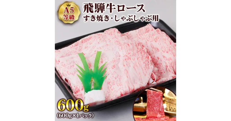 【ふるさと納税】 [A5等級] 飛騨牛 ロースすき焼き・しゃぶしゃぶ用 600g 牛肉 肉 和牛 国産牛 黒毛和牛 すきやき スキヤキ 5等級 a5 トキノ屋食品 本巣市 [0842] 33000円