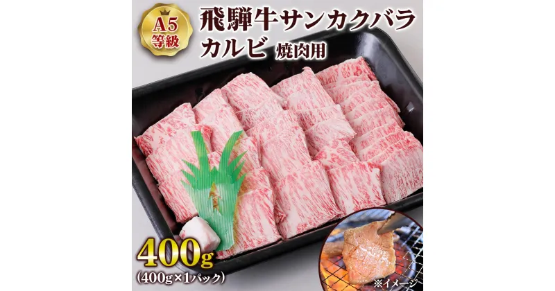 【ふるさと納税】 [A5等級] 飛騨牛サンカクバラカルビ焼き肉用400g トキノ屋食品 本巣市 [0859] 22000円