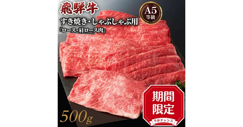 【ふるさと納税】[A5等級]飛騨牛すき焼き・しゃぶしゃぶ用 500g 『ロース・肩ロース肉』【すき焼き、しゃぶしゃぶなどに最適な飛騨牛スライスセット 小川ミート 本巣市 [mt038] 17000円