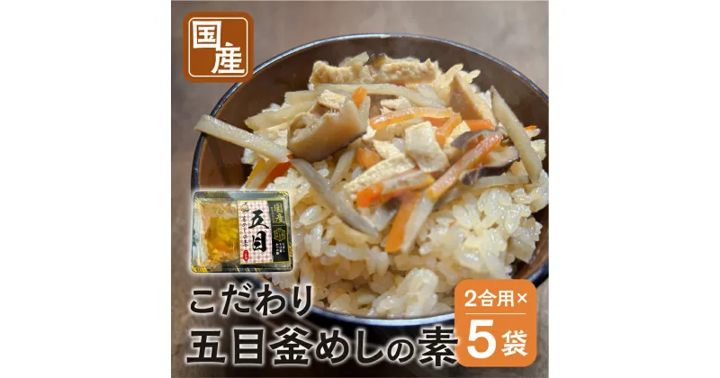 【ふるさと納税】《期間限定》 国産 五目釜めしの素 225g 2合 ×5袋 計10合 セット ご飯の素 調理 簡単 炊くだけ おうちごはん おうちグルメ お取り寄せ 炊込みご飯 お土産 手軽 グルメ 岐阜県産 本巣市 数量限定 常温 惣菜 岐阜食品 [mt1604] 7000円