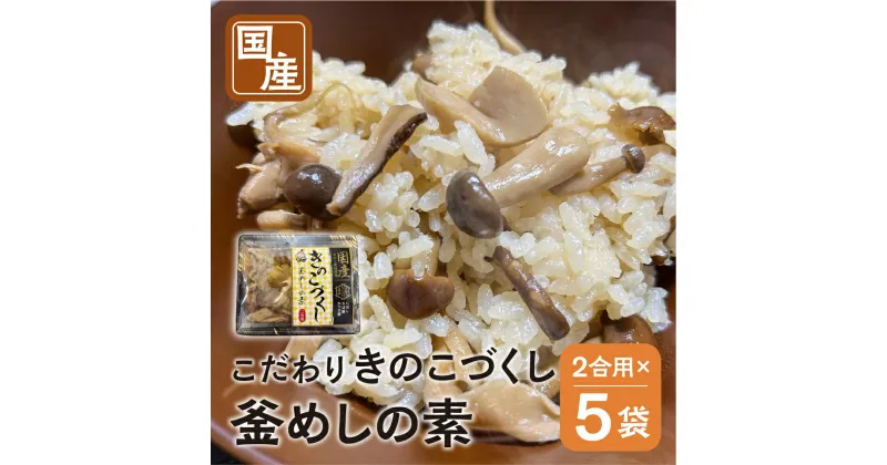 【ふるさと納税】《期間限定》 国産 きのこづくし釜めしの素 225g 2合 ×5袋 計10合 セット ご飯の素 調理 簡単 炊くだけ おうちごはん おうちグルメ お取り寄せ 炊込みご飯 キノコ お土産 手軽 グルメ 岐阜県産 本巣市 数量限定 常温 惣菜 岐阜食品 [mt1605] 7000円