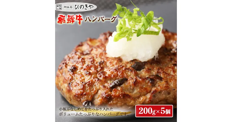 【ふるさと納税】飛騨小坂ぶなしめじ入り飛騨牛 ハンバーグ（200g×5個）冷凍飛騨牛 ハンバーグ 下呂温泉 オススメ 国産　ぶなしめじ しめじ 飛騨 豚肉 合いびき 16000円 岐阜県 下呂市