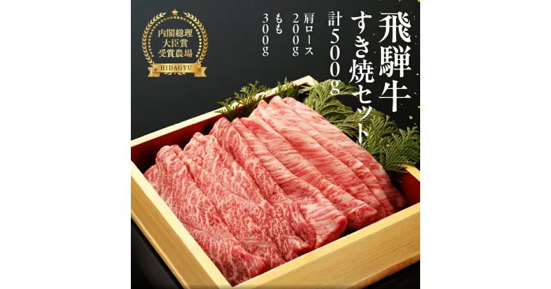 【ふるさと納税】 飛騨牛 すき焼き 500g (霜降り 肩200g / 赤身 もも 300g)【冷凍】 肩肉 もも肉 下呂温泉 牛肉セット 国産 和牛 牛肉 肉 人気 すき焼き用肉 飛騨萩原畜産 ギフト 贈り物 30000円　3万円 岐阜県 下呂市