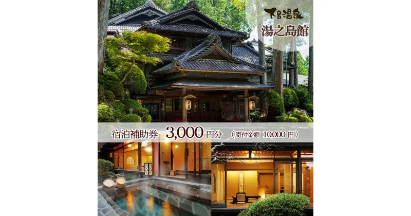 【ふるさと納税】下呂温泉【湯之島館】宿泊補助券(3,000円分） 下呂温泉 下呂 岐阜 おすすめ 宿泊券 クーポン 旅行 観光 旅館 温泉旅館 温泉 露天風呂 贈り物 贈答 ギフト 夫婦 家族旅行 卒業旅行 国内旅行 新婚旅行 還暦 還暦祝い 湯之島館 1泊2食付き 2名 など 10000円