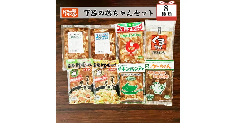 【ふるさと納税】やましげ特撰「下呂の鶏ちゃんセットB」8種類（計8袋）冷凍配送 けいちゃん 鶏ちゃん 贈り物 B級グルメ 人気 ご飯のお供 食べ比べ ギフト 下呂 下呂温泉 おすすめ アウトドア 味付け 焼くだけ 鶏肉料理 おかず 惣菜 時短 簡単料理 13000円 岐阜県 下呂市